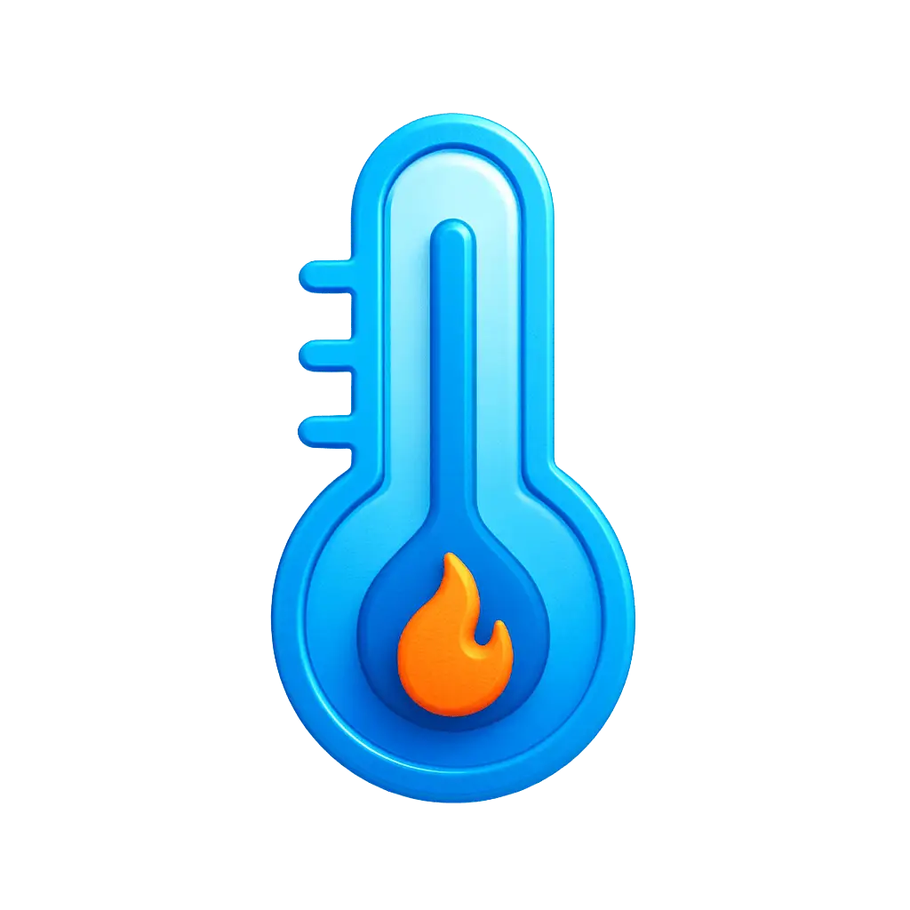 Thermomètre avec une petite flamme