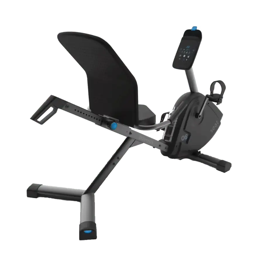 Vélo d'appartement eb seat connecté de la marque Domyos Decathlon Vue d'ensemble du Vélo d'appartement eb seat connecté Domyos Decathlon