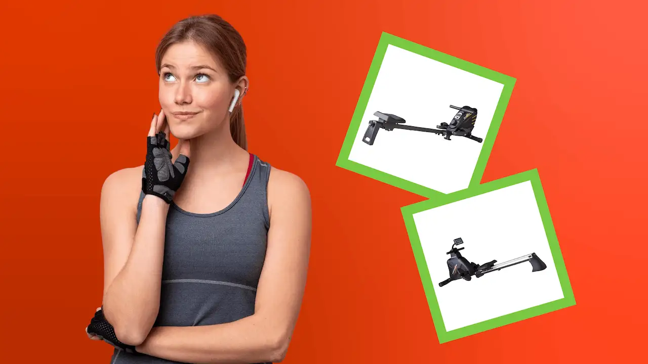 Choisir un rameur Femme se tenant la joue, avec plusieurs rameurs en vignette